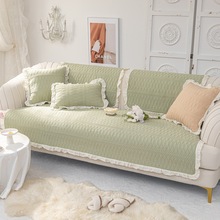 新款棉布沙发坐垫花边布艺沙发垫现代简约防滑全棉刺绣沙发垫枕套