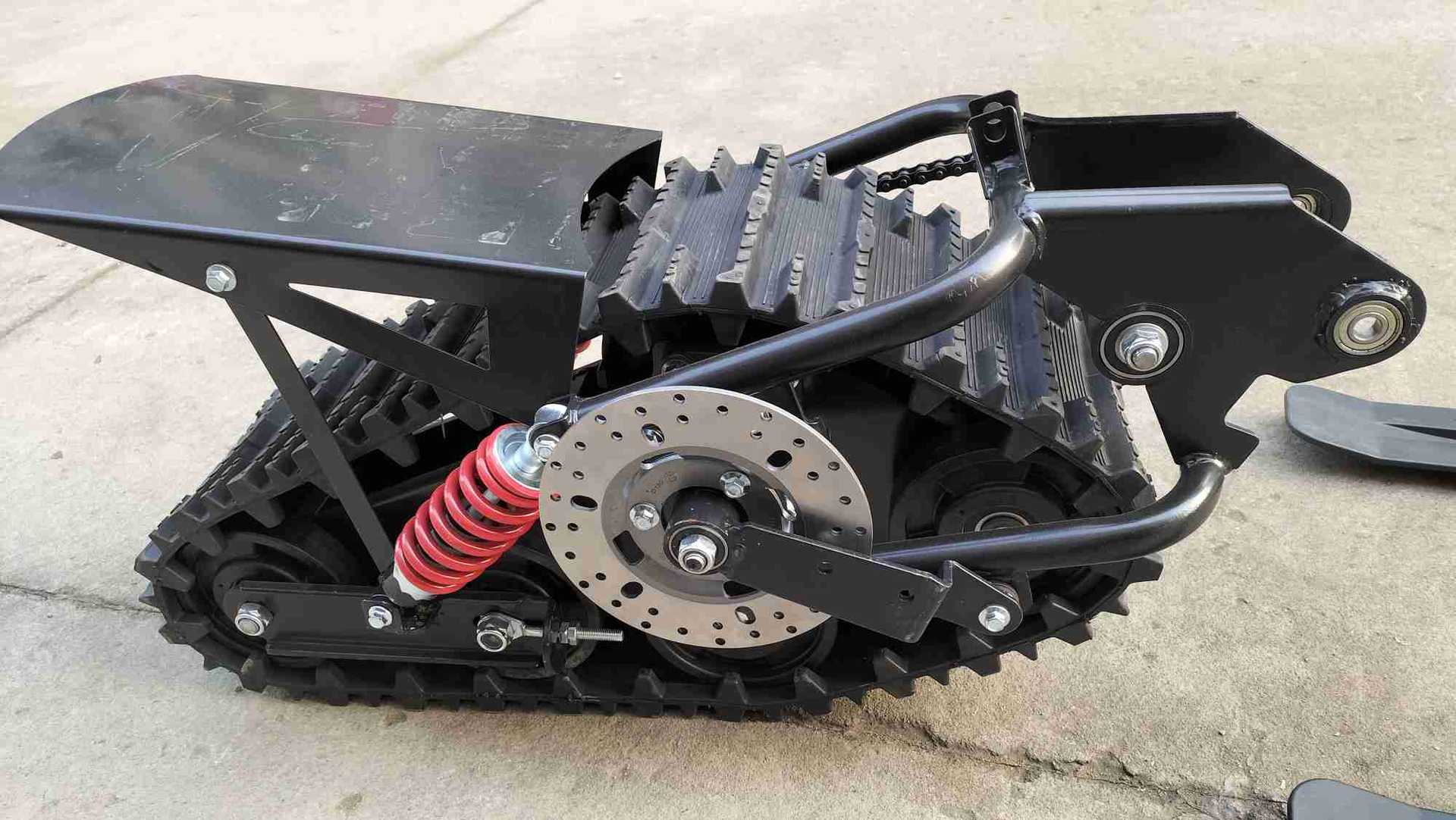 雪地摩托车自制改装两轮摩托车配件雪橇板橡胶履带雪地车履带