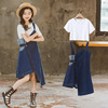 children Summer wear Suspender skirt 2021 girl suit CUHK Easy Irregular skirt Short sleeved Two suit children Summer wear Suspender skirt 2021 girl suit CUHK Easy Irregular skirt Short sleeved Two suit