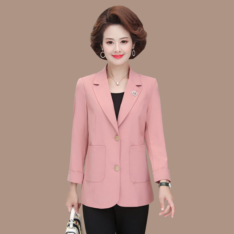 妈妈夏装外套短款小西装中年女新款50岁中老年女装春秋洋气上衣薄