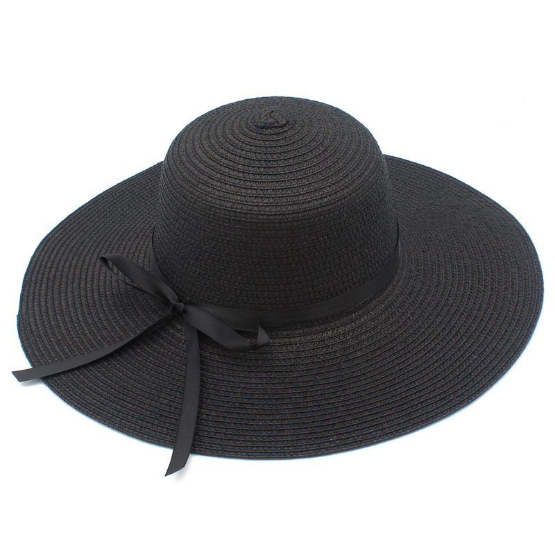 Summer Korean Style Fresh Sun Protection Sun Hat Female Super Large Brim Foldable Straw Hat Seaside Wide Brim Stylish Beach Hat