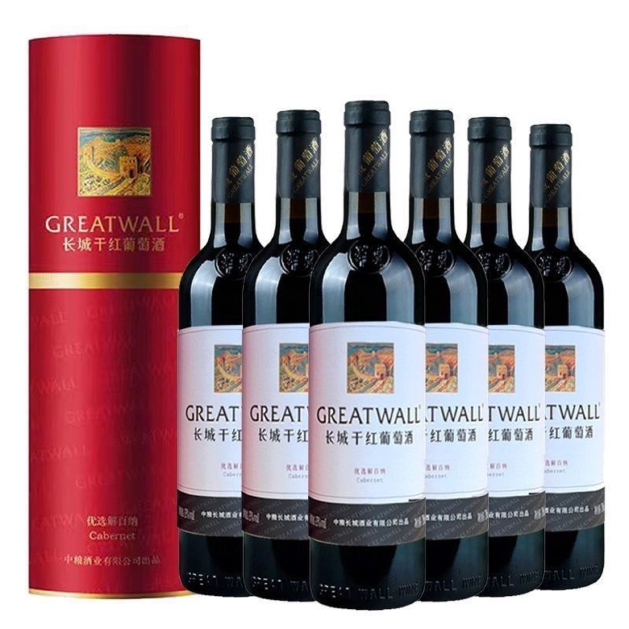 中粮长城华夏优选解百纳干红葡萄酒长城红酒批发包邮送礼婚宴红酒