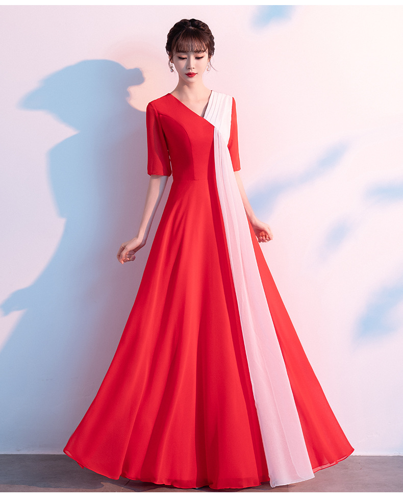 大合唱演出服装女长裙2023新款成人独唱舞台演出服指挥合唱团礼服