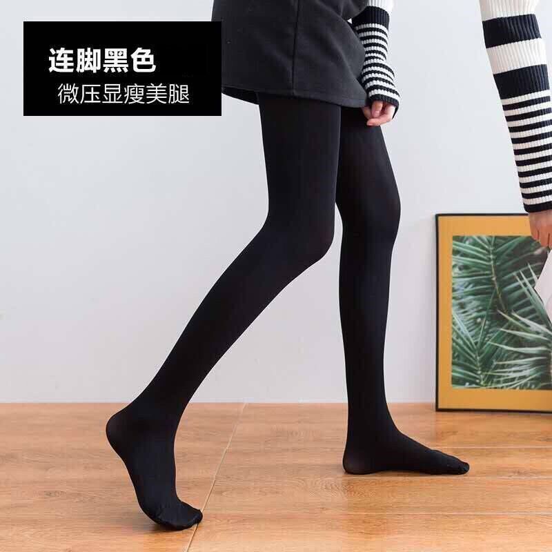 700G Autumn and Winter Fleece-Lined Thick Leggings Large Size Women's One-Piece Pantyhose Light Leg Stockings Skin Color Black Silk Artifact