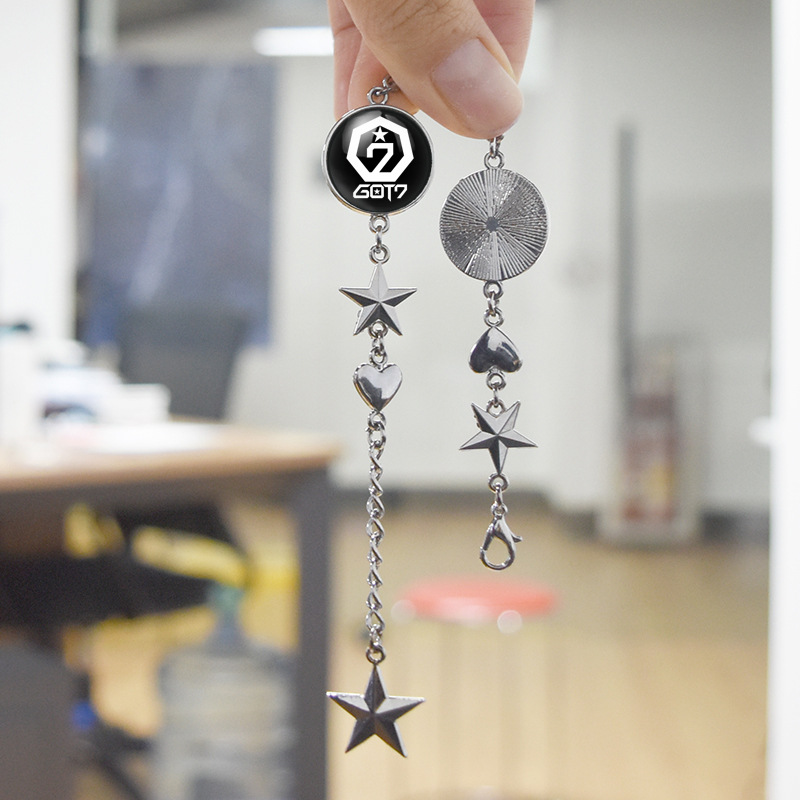 got7 twice monsta-x enhypen明星周边情侣手链心形锌合金手链diy