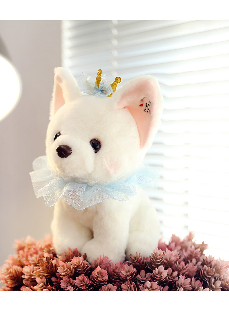 治愈系萌吉娃娃毛绒玩具白狗公仔仿真吉娃娃玩偶女生生日礼物批发
