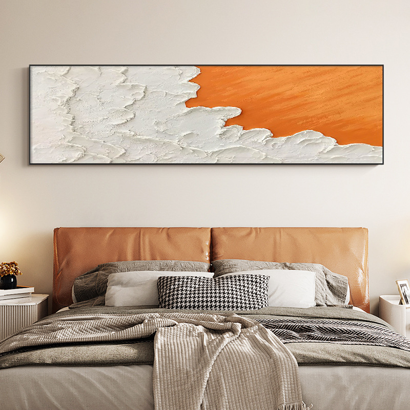 现代轻奢卧室装饰画房间主卧床头画壁画横版抽象画酒店宾馆挂画