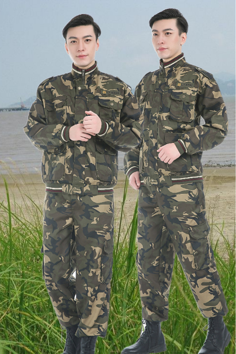 新式迷彩服套装男纯棉连帽户外耐磨加厚民工电焊汽修劳保工作服