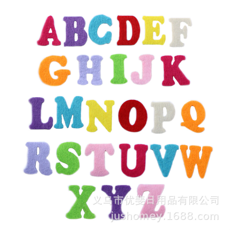 彩色无纺布字母 大写英文字母 整套英文字母a-z 字母贴家庭装饰