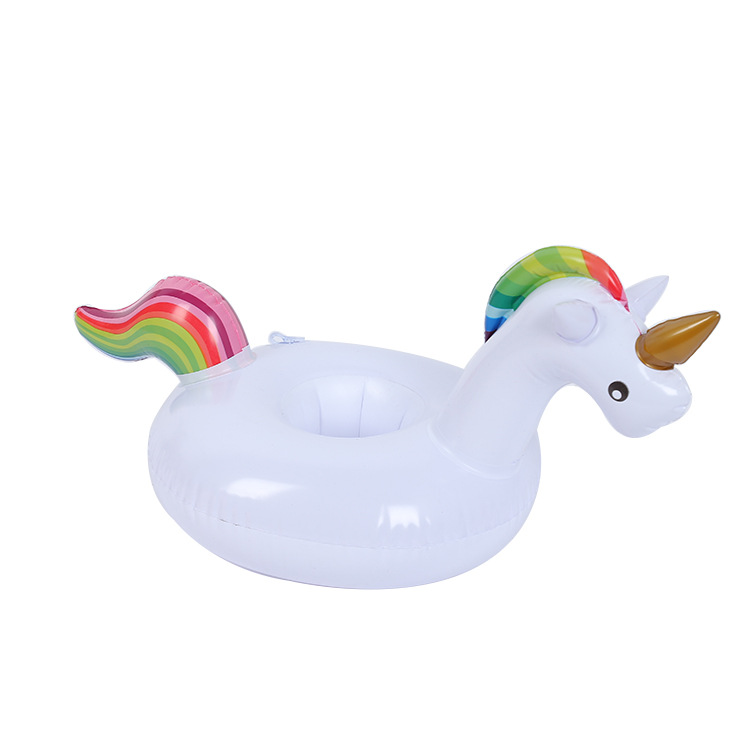 Inflatable Water Unicorn Mini Swimming Ring Toy Inflatable Ice Bucket Cup Holder