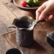 鎏金粗陶过滤枫叶陶瓷茶具茶漏茶托组合创意功夫茶具茶道配件