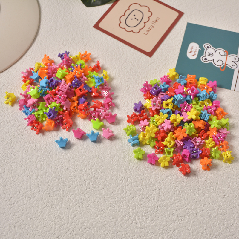 Small Flower Mini Rainbow Xuan Ya Barrettes Colorful Children Small Claw Clip Wholesale Candy Beanie Clip Baby Butterfly Headdress