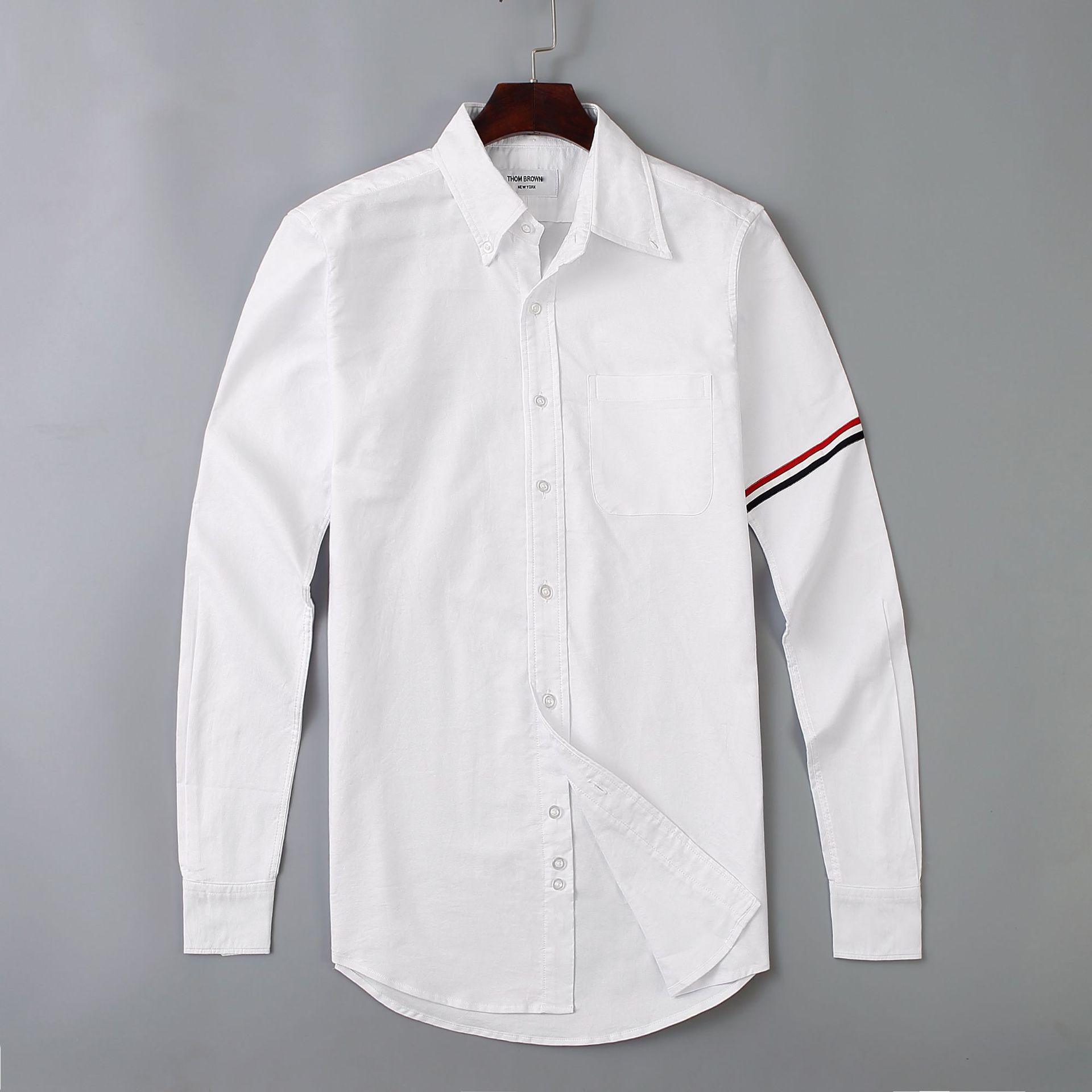 tb jl潮牌衬衫牛津纺基础款白衬衣单袖织带商务休闲男士高端衬衫