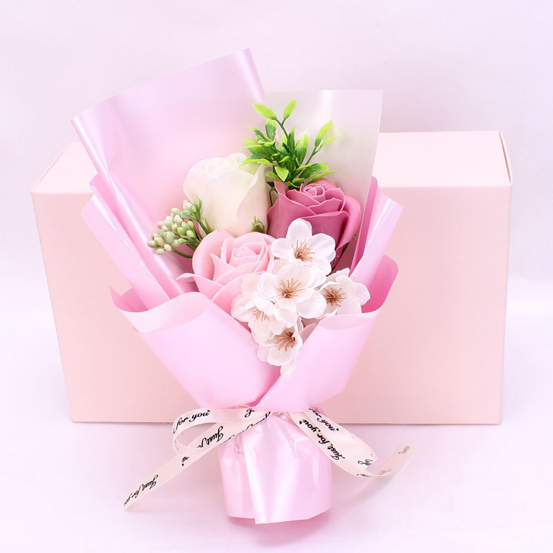 三八女神节礼品玫瑰盒装可定制手工香皂花束礼盒送女友爱人惊喜