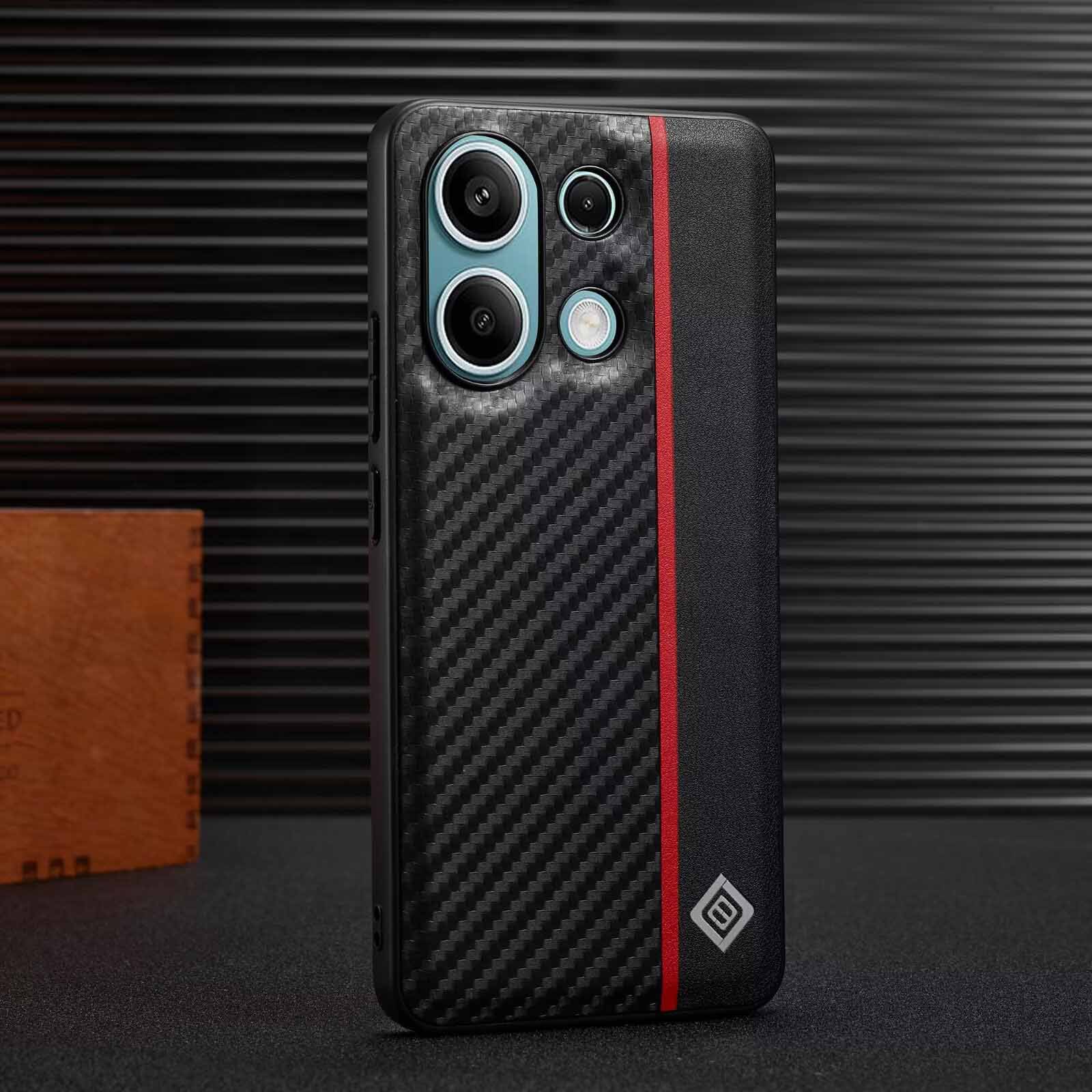 imeeke适用红米note13pro碳纤维12手机壳11a拼皮c65保护套13c