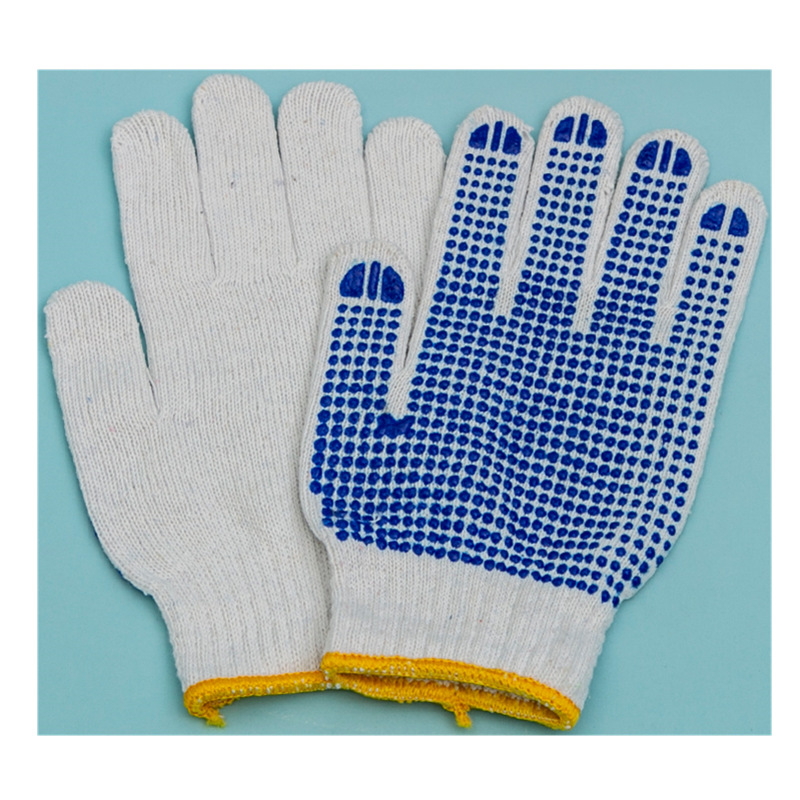 Cotton Gloves with Rubber Dimples Non-Slip Cotton Gloves Non-Slip Gloves Work Thickened Nylon Gloves Knitted Wear-Resistant Labor Protection Gloves