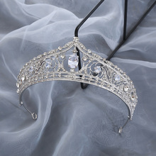 欧式新款新娘皇冠 奢华大气锆石王冠 公主生日派对人气水晶大发箍