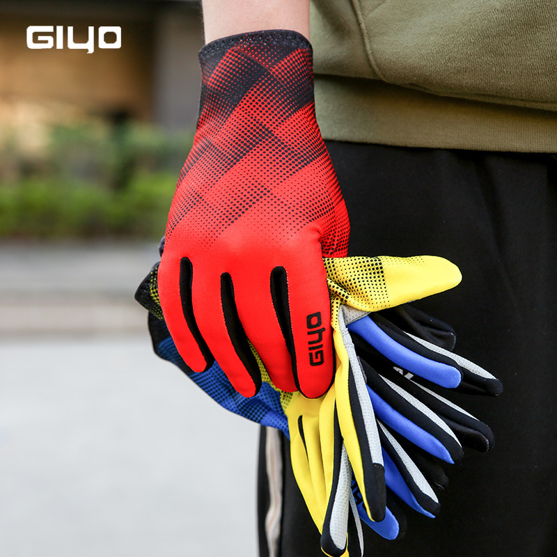 Giyo Fleece-Lined Cycling Full Finger Gloves Bicycle Mountain Highway Bicycle Long Finger Men and Women Spring, Autumn and Winter Touch Screen