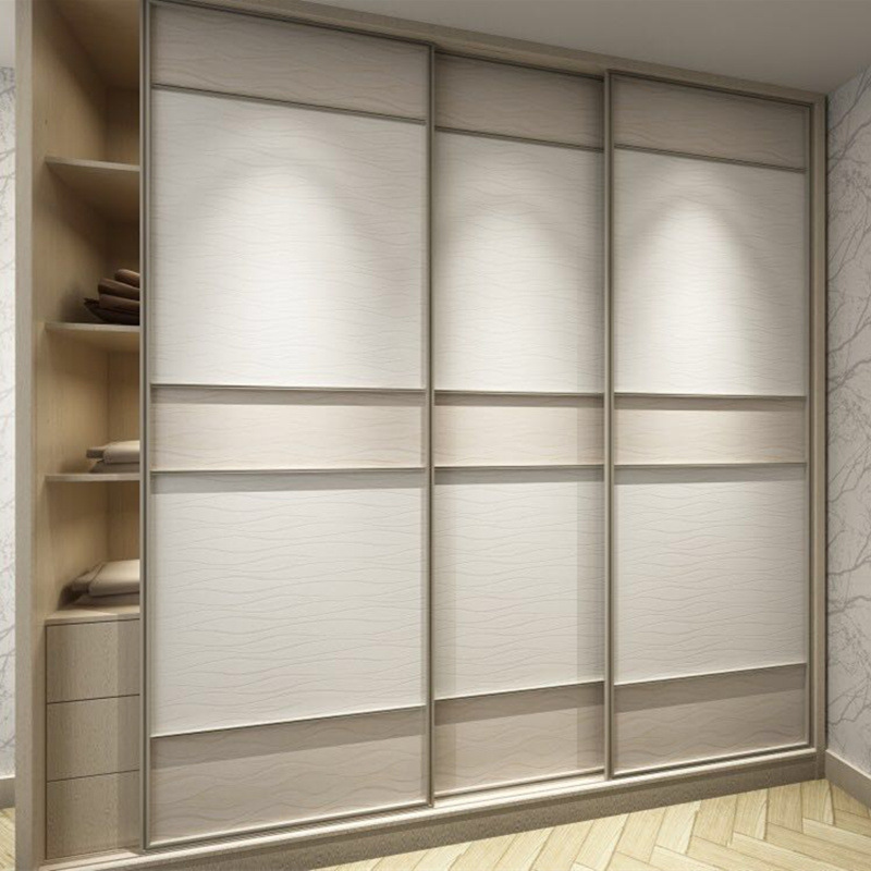 网红实木衣柜门衣橱推拉门现代简约滑动彩绘滑移门