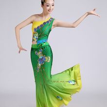 傣族舞蹈服装新款成人女演出服练功舞裙彩云之南孔雀舞修身表演服