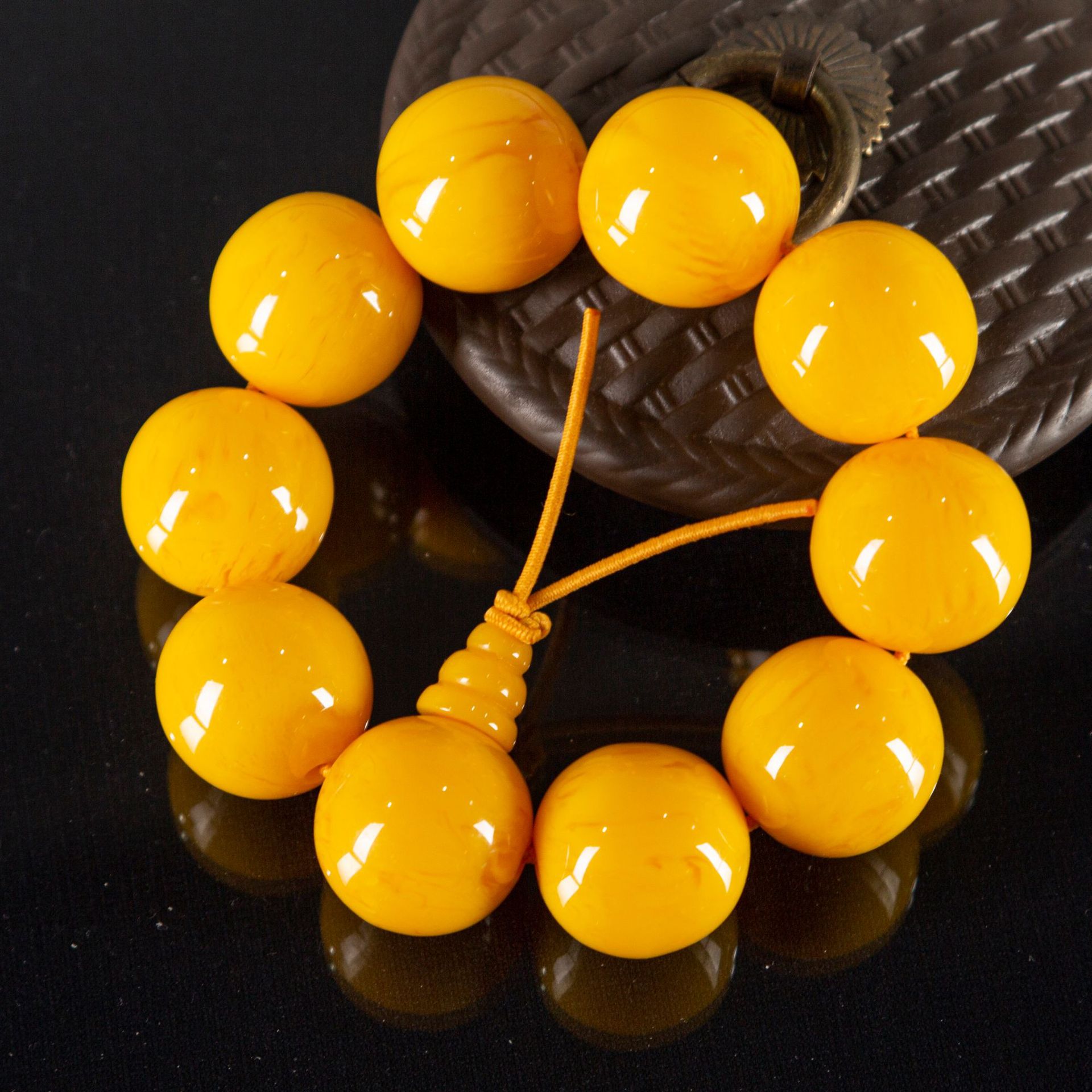 潘家园地摊货源二代蜜蜡香珠手串琥珀文玩佛珠 手链念珠diy小饰品