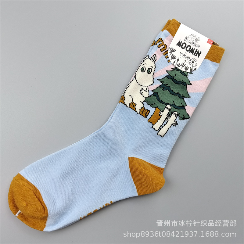 Rishan Mming Yamei Mori Style Women's Socks Ins Mid-Calf Socks Cartoon Cotton Socks Trendy Four Seasons Foreign Trade Socks Wholesale