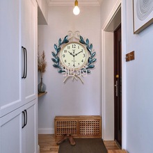 dqI联系分配欧式石英钟表时钟挂钟客厅时尚家用北欧创意现代简约