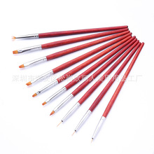 新款仿红木杆单支美甲笔  包含10种款式  NAIL 可成套出售可单支