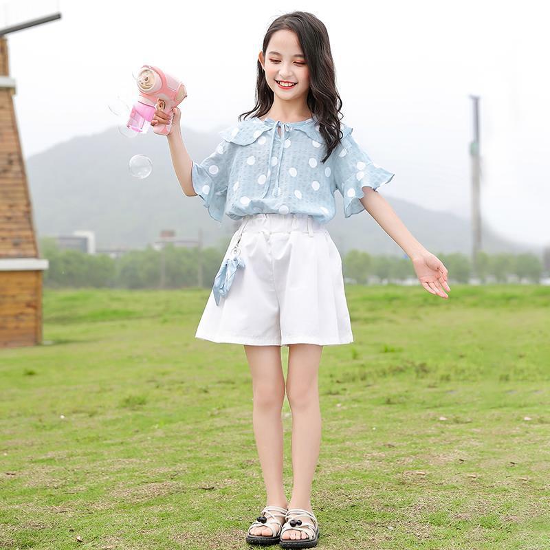 2020新款童装10小学生女童夏装套装11夏天儿童12运动衣服13岁女孩