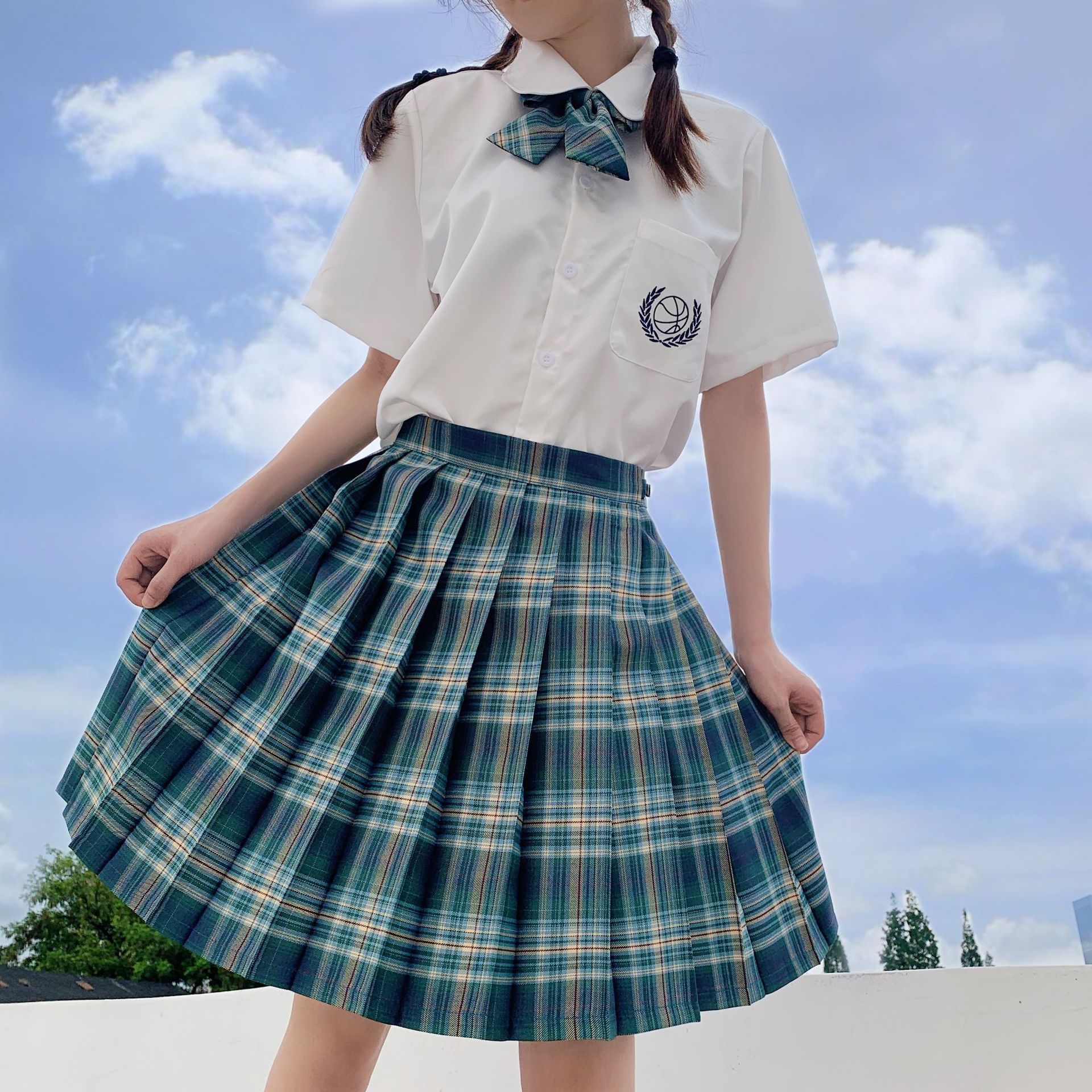 日系jk制服学院风森林来信百褶裙春夏款短裙校供格子裙学生装格纹