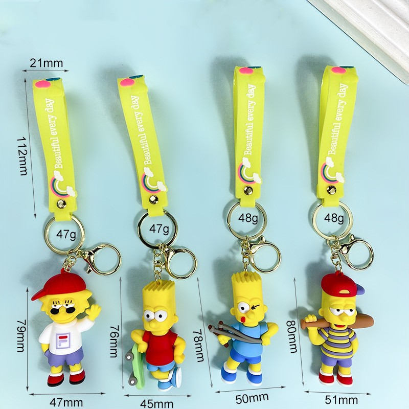 Creative Cartoon Simpson Keychain Outdoor Sports Bart Key Chain The Simpsons Men's and Women's Handbags Pendant