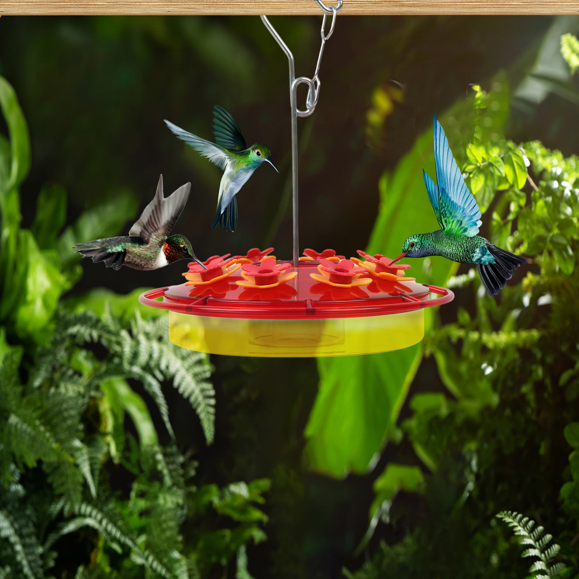 Cross-Border Hummingbird Feeder Hanging Red Hummingbird Feeder with Hook Bird Feeder