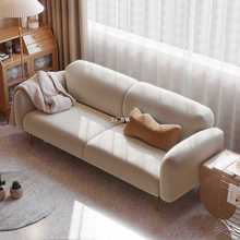 小沙发服装店用公寓民宿白色奶油系休闲奶油科技布卡座小户型沙发