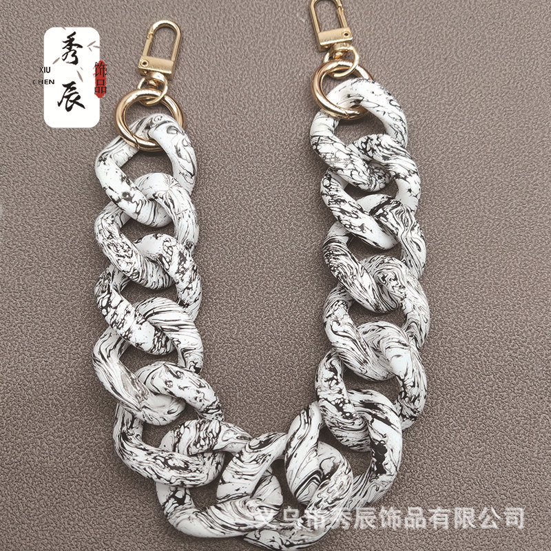 New Rubber Effect Paint Rubber Acrylic-Based Resin Chain Buckle Water Wood Grain Effect Chain Bag Chain Bag Strap Crossbody Chain