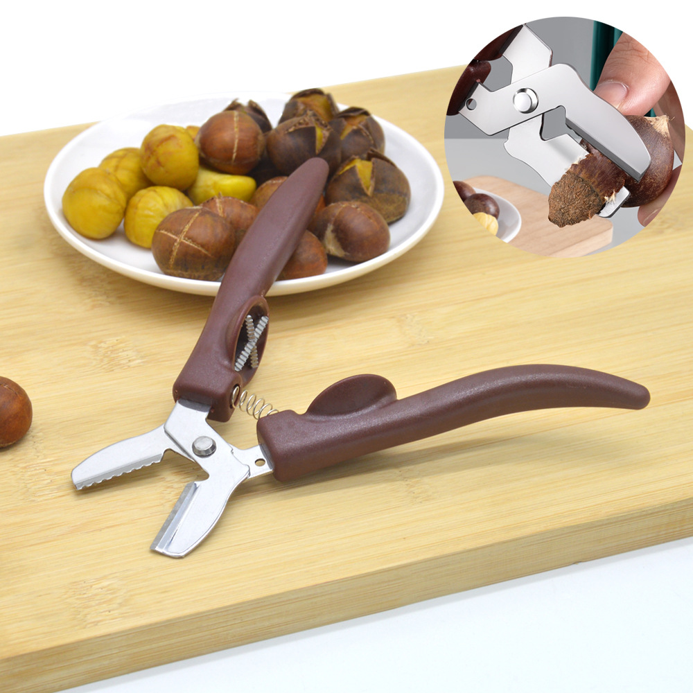 板栗开口器 多功能板栗钳 栗子去皮器栗子十字剪刀开坚果工具