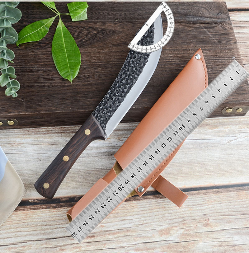 手工锻打剔骨刀杀猪屠宰刀手工锋利特快屠夫刀复古锤纹切肉刀现货