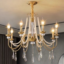 轻奢水晶吊灯2024年新款法式客厅灯复古简约创意大气美式卧室餐厅