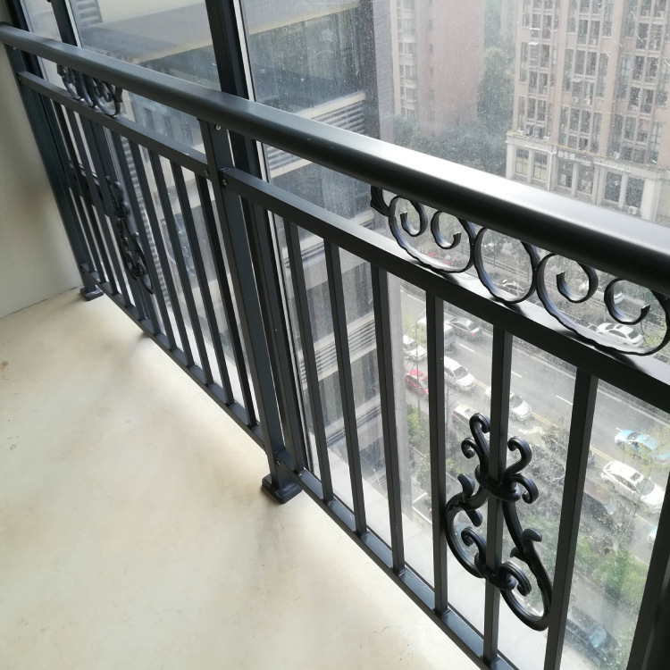 厂家现货锌钢阳台护窗海马花件飘窗锌钢组装式楼梯转角扶手