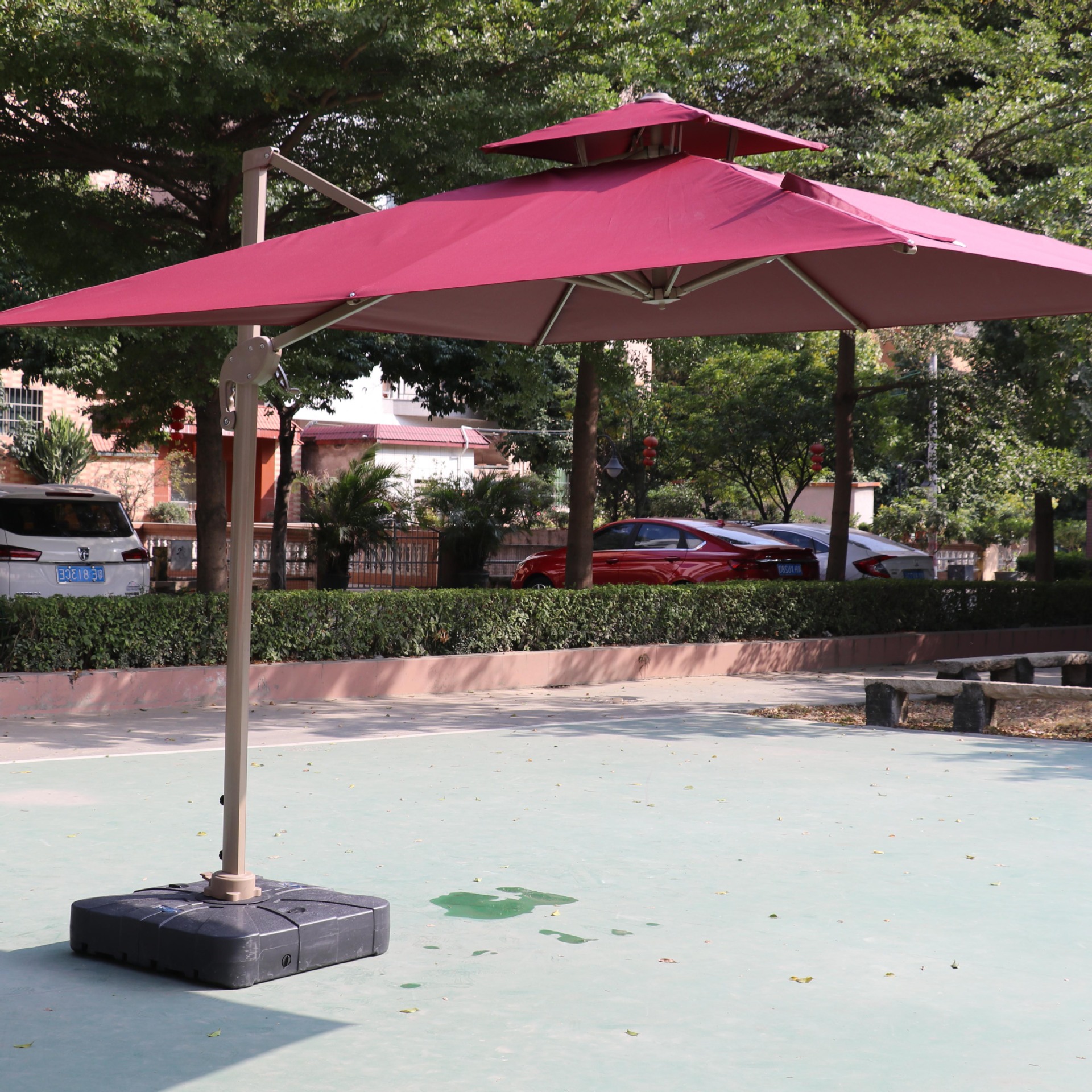 户外遮阳伞方形别墅庭院伞花园大太阳伞室外岗亭伞罗马伞侧立伞