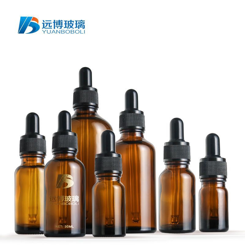 小样瓶30ml15ml茶色玻璃瓶滴管精油瓶化妆品棕色避光分装瓶