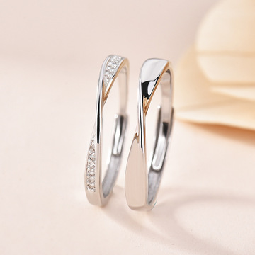 莫比乌斯戒指情侣款对戒s925纯银小众设计素圈一对情侣款送男女友