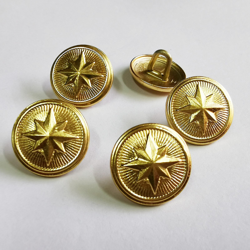 铜质手缝制服扣铁路纽扣金属金黄色标志扣子巡逻保安制服圆形钮扣