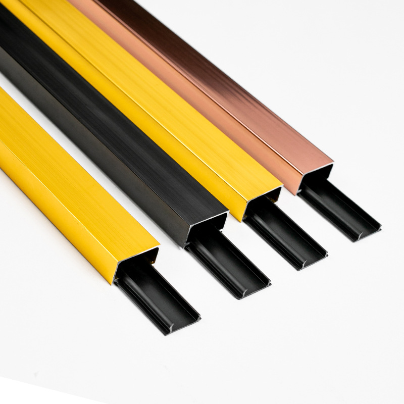 铝合金u型带底座金属装饰条t形装修吊顶钛金背景墙卡槽包边压线条