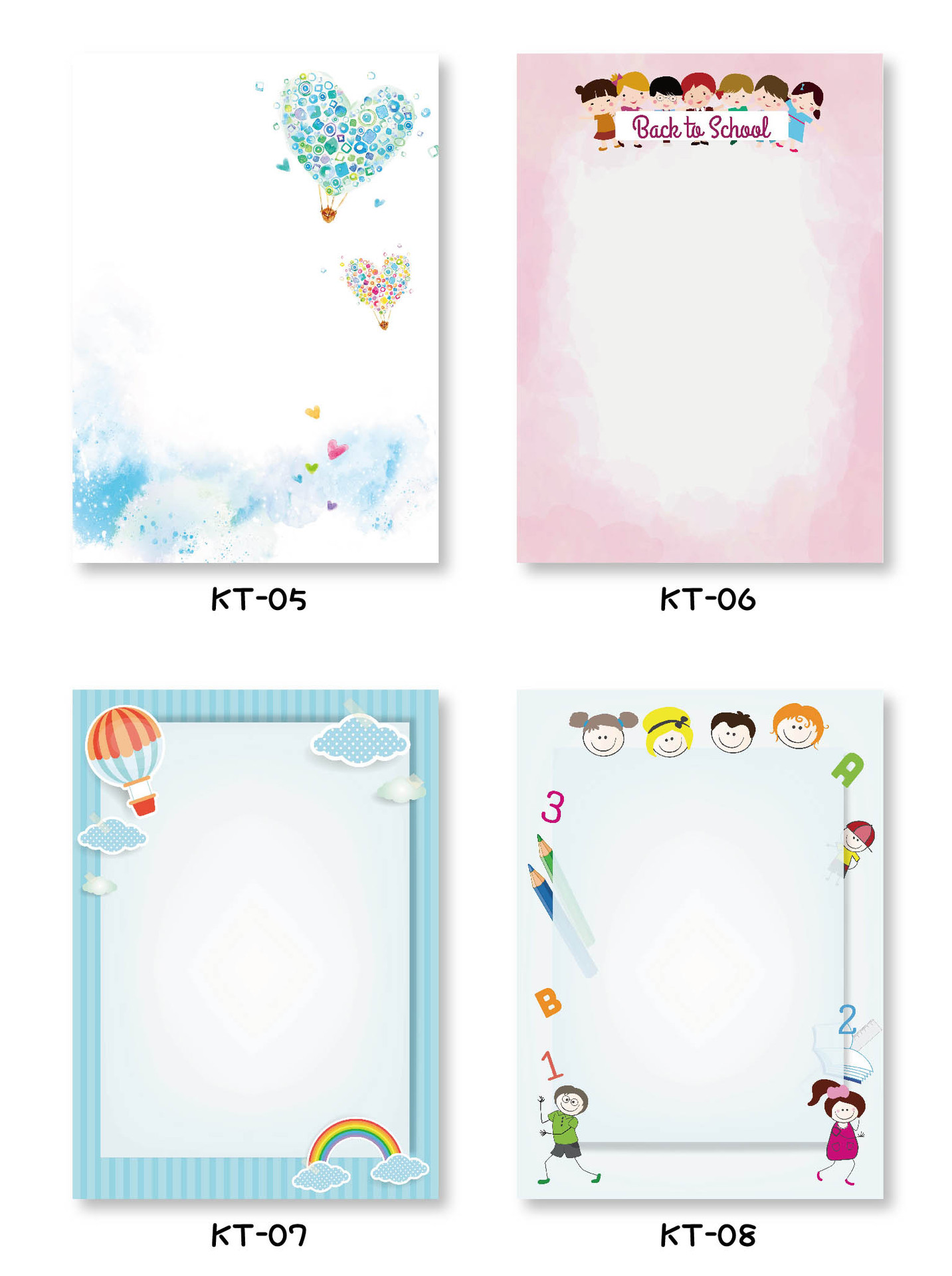 a4卡通彩色打印纸书信彩色图案花边打印纸幼儿园成长档案纸作文