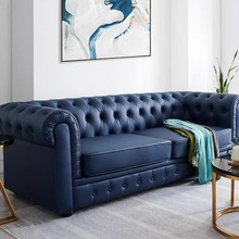 极简现代轻奢欧式美式皮艺大沙发客厅组合双人三人小户型高端家具