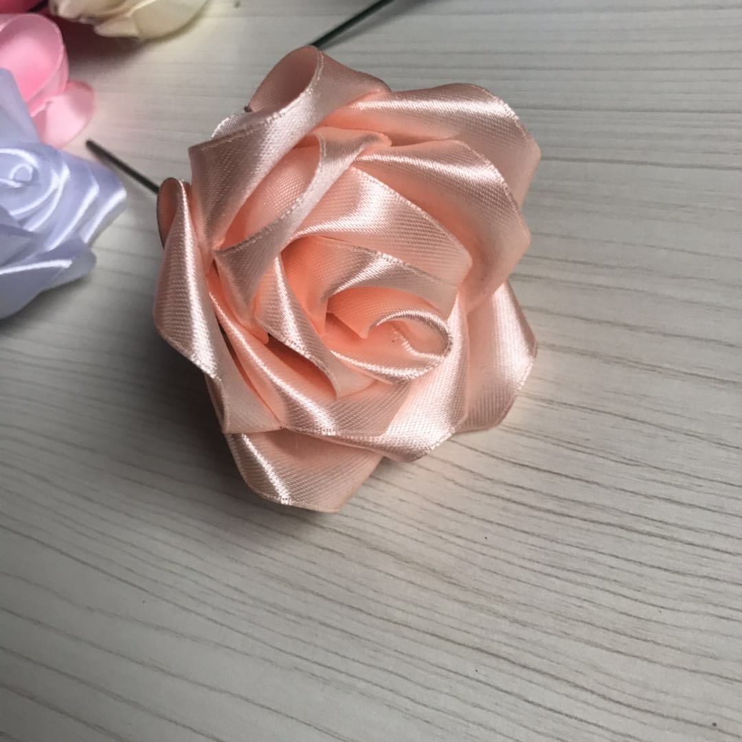 diy丝带玫瑰花材料包仿真玫瑰纯手工彩带花瓣半成品情人节礼物