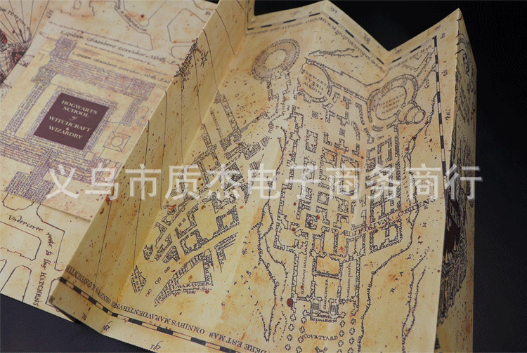 哈利波特活点地图电影周边掠夺者魔法寻宝复古地图海报cosplay画