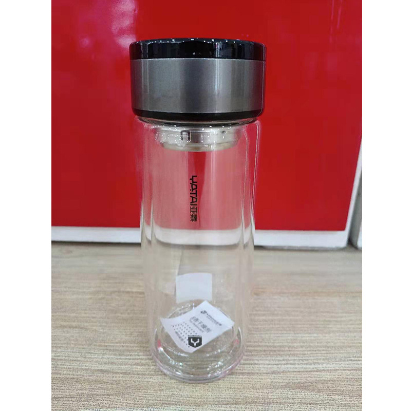 亚泰双层玻璃杯便携车载水杯子印字logo办公会议纪念广告礼品水杯