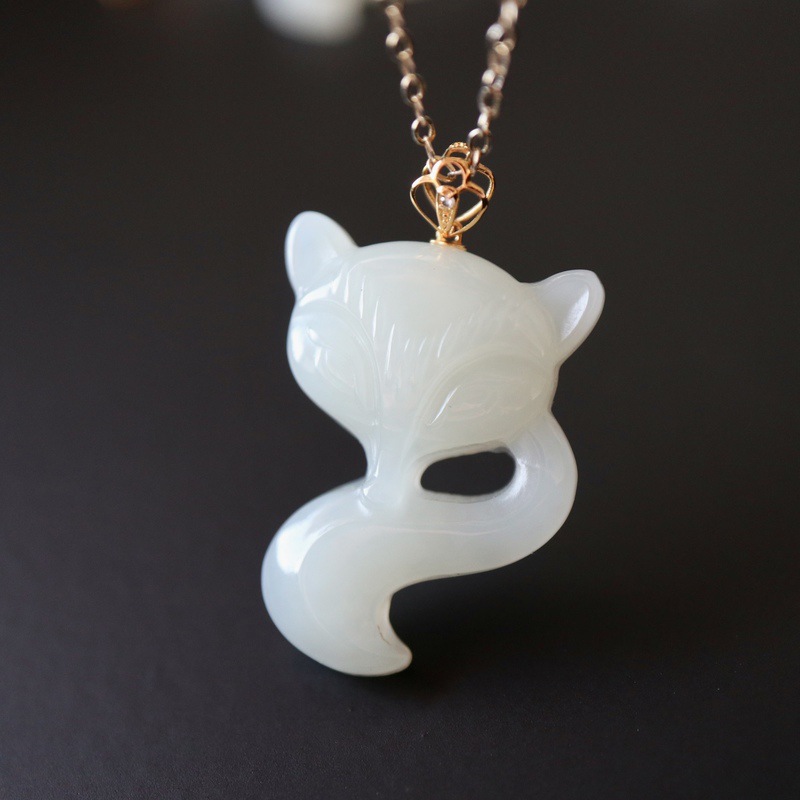 0成交185个18k金天然草莓晶九尾狐仙吊坠绯红色草莓水晶项链直播供货