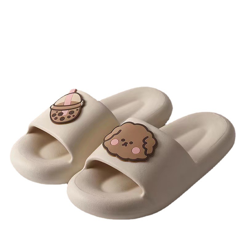 Outdoor Fashion Slippers Female Online Influencer Ins Cartoon Cute Summer Couple Home Bath Non-Slip Soft Bottom Sandals